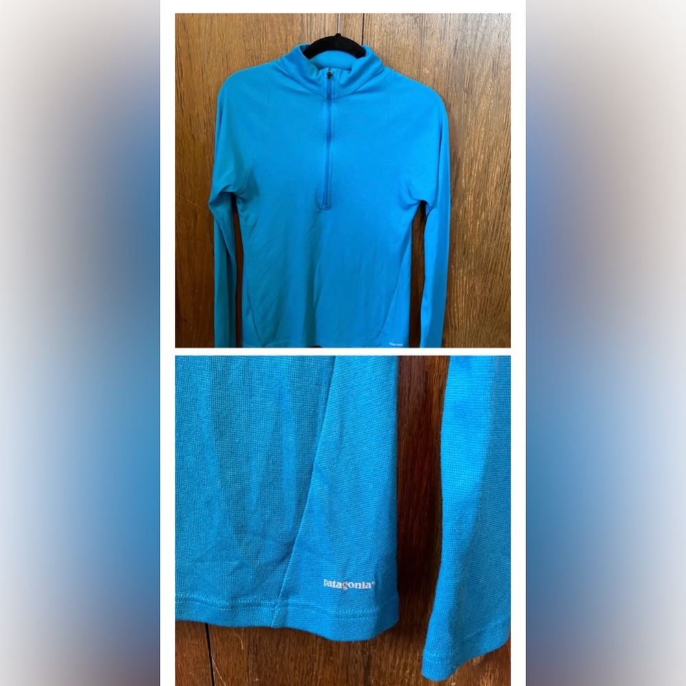Patagonia Blue Capilene 2 QuarterZip Long Sleeve Size M